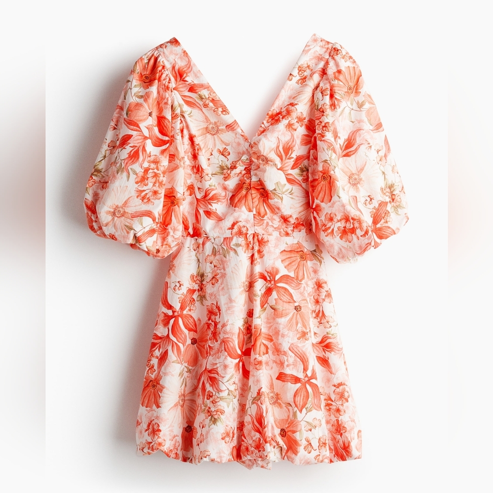 H&M Floral Puff Mini Dress